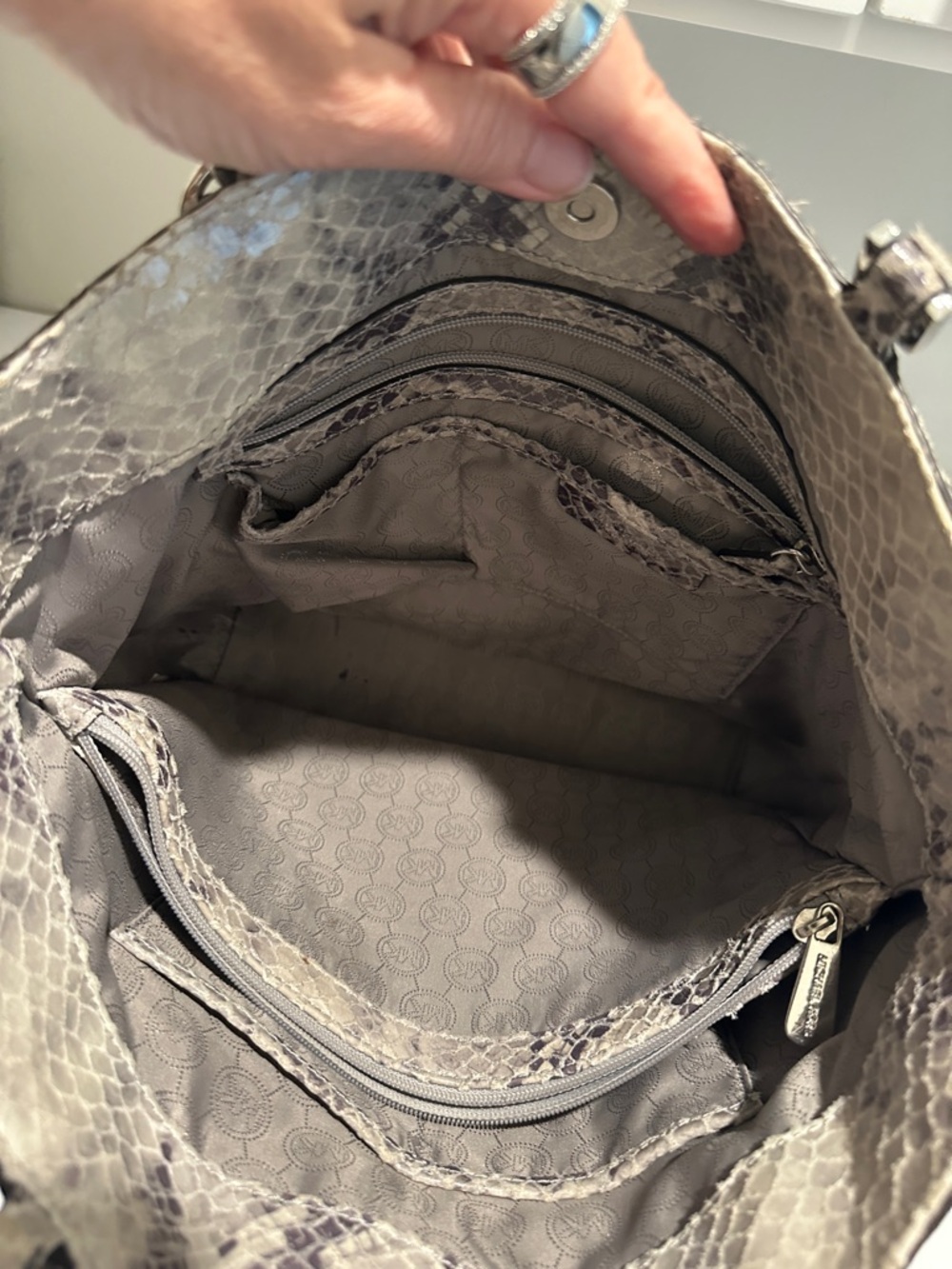 Michael Kors Snake-Print Tote - Picture 12 of 14